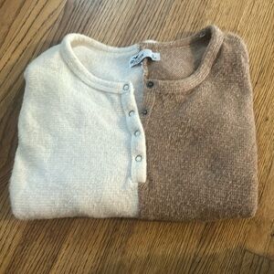 White and brown sweater